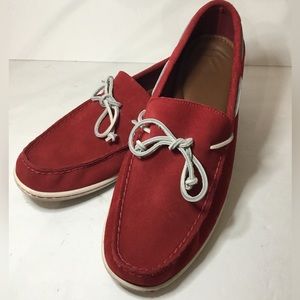 Polo Ralph Lauren Men’s Red Suede Kalworth Shoes Size 11D EUC